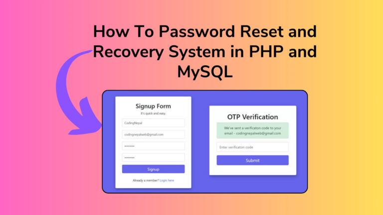 How To Password Reset and Recovery System in PHP and MySQL
