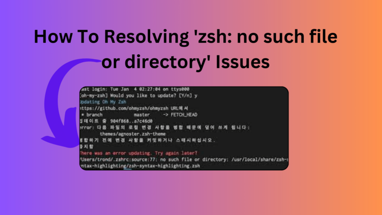How To Resolving 'zsh: no such file or directory' Issues