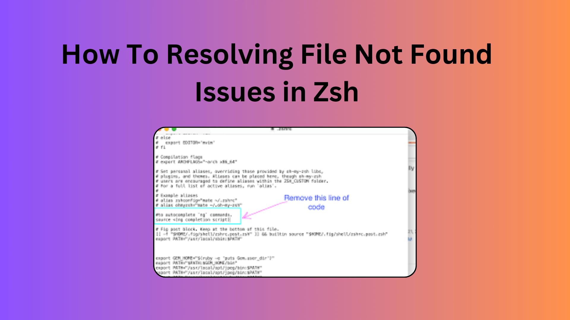 How To Resolving File Not Found Issues in Zsh