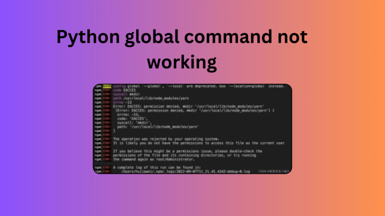 Python global command not working