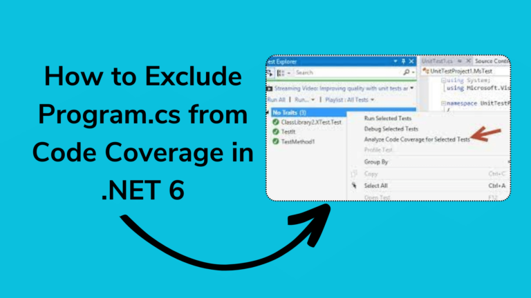 How to Exclude Program.cs from Code Coverage in .NET 6