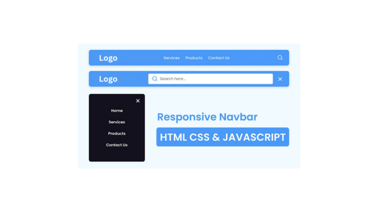 How To Create Responsive Navigation Bar Uisng HTML CSS & JavaScript