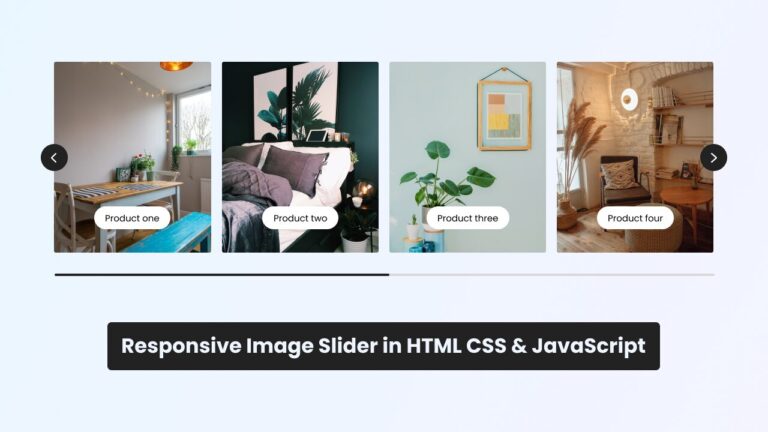 Create A Responsive Image Slider Using HTML CSS and JavaScript